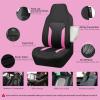 imageCAR PASS 3D Air Mesh Car Seat Covers Full Set Breathable Sporty Rear Bench with Zipper for Armrest Box Universal Fit 95 Automotive SUVTruckSedan Interior Cute Women Airbag Compatible Black GrayPink Black