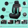 imageCAR PASS 3D Air Mesh Car Seat Covers Full Set Breathable Sporty Rear Bench with Zipper for Armrest Box Universal Fit 95 Automotive SUVTruckSedan Interior Cute Women Airbag Compatible Black GrayMint