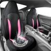 imageCAR PASS 3D Air Mesh Car Seat Covers Full Set Breathable Sporty Rear Bench with Zipper for Armrest Box Universal Fit 95 Automotive SUVTruckSedan Interior Cute Women Airbag Compatible Black GrayPink Black
