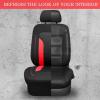 imageCAR PASS 3D Air Mesh Car Seat Covers Full Set Breathable Sporty Rear Bench with Zipper for Armrest Box Universal Fit 95 Automotive SUVTruckSedan Interior Cute Women Airbag Compatible Black GrayRed