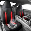 imageCAR PASS 3D Air Mesh Car Seat Covers Full Set Breathable Sporty Rear Bench with Zipper for Armrest Box Universal Fit 95 Automotive SUVTruckSedan Interior Cute Women Airbag Compatible Black GrayBlack Red