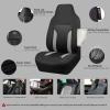 imageCAR PASS 3D Air Mesh Car Seat Covers Full Set Breathable Sporty Rear Bench with Zipper for Armrest Box Universal Fit 95 Automotive SUVTruckSedan Interior Cute Women Airbag Compatible Black GrayBlack Gray