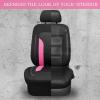 imageCAR PASS 3D Air Mesh Car Seat Covers Full Set Breathable Sporty Rear Bench with Zipper for Armrest Box Universal Fit 95 Automotive SUVTruckSedan Interior Cute Women Airbag Compatible Black GrayPink