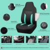 imageCAR PASS 3D Air Mesh Car Seat Covers Full Set Breathable Sporty Rear Bench with Zipper for Armrest Box Universal Fit 95 Automotive SUVTruckSedan Interior Cute Women Airbag Compatible Black GrayBlack Mint