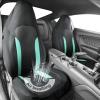 imageCAR PASS 3D Air Mesh Car Seat Covers Full Set Breathable Sporty Rear Bench with Zipper for Armrest Box Universal Fit 95 Automotive SUVTruckSedan Interior Cute Women Airbag Compatible Black GrayBlack Mint