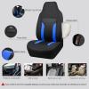 imageCAR PASS 3D Air Mesh Car Seat Covers Full Set Breathable Sporty Rear Bench with Zipper for Armrest Box Universal Fit 95 Automotive SUVTruckSedan Interior Cute Women Airbag Compatible Black GrayBlack Blue