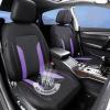 imageCAR PASS 3D Air Mesh Car Seat Covers Full Set Breathable Sporty Rear Bench with Zipper for Armrest Box Universal Fit 95 Automotive SUVTruckSedan Interior Cute Women Airbag Compatible Black GrayPurple