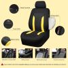 imageCAR PASS 3D Air Mesh Car Seat Covers Full Set Breathable Sporty Rear Bench with Zipper for Armrest Box Universal Fit 95 Automotive SUVTruckSedan Interior Cute Women Airbag Compatible Black Grayyellow