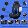 imageCAR PASS 3D Air Mesh Car Seat Covers Full Set Breathable Sporty Rear Bench with Zipper for Armrest Box Universal Fit 95 Automotive SUVTruckSedan Interior Cute Women Airbag Compatible Black GrayBlue