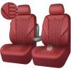imageCAR PASS 3D Foam Mesh Leather Car Seat Covers Front Seats Air Cool Mesh Front Seat Covers for Car Universal Fit for SUV Truck Sedan Automotive Armrest Airbag CompatibleBlack and RedBurgundy Leather