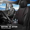 imageCAR PASS 3D Foam Mesh Leather Car Seat Covers Front Seats Air Cool Mesh Front Seat Covers for Car Universal Fit for SUV Truck Sedan Automotive Armrest Airbag CompatibleBlack and RedBlack and Pink Mesh