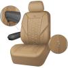 imageCAR PASS 3D Foam Mesh Leather Car Seat Covers Front Seats Air Cool Mesh Front Seat Covers for Car Universal Fit for SUV Truck Sedan Automotive Armrest Airbag CompatibleBlack and RedAll Beige