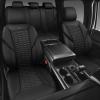 imageCAR PASS 3D Foam Mesh Leather Car Seat Covers Front Seats Air Cool Mesh Front Seat Covers for Car Universal Fit for SUV Truck Sedan Automotive Armrest Airbag CompatibleBlack and RedAll Black Leather