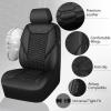 imageCAR PASS 3D Foam Mesh Leather Car Seat Covers Front Seats Air Cool Mesh Front Seat Covers for Car Universal Fit for SUV Truck Sedan Automotive Armrest Airbag CompatibleBlack and RedBlack Leather