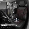 imageCAR PASS 3D Foam Mesh Leather Car Seat Covers Front Seats Air Cool Mesh Front Seat Covers for Car Universal Fit for SUV Truck Sedan Automotive Armrest Airbag CompatibleBlack and RedBlack and Red