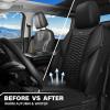 imageCAR PASS 3D Foam Mesh Leather Car Seat Covers Front Seats Air Cool Mesh Front Seat Covers for Car Universal Fit for SUV Truck Sedan Automotive Armrest Airbag CompatibleBlack and RedAll Black Mesh