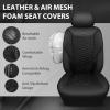 imageCAR PASS 3D Foam Mesh Leather Car Seat Covers Front Seats Air Cool Mesh Front Seat Covers for Car Universal Fit for SUV Truck Sedan Automotive Armrest Airbag CompatibleBlack and RedAll Black Mesh