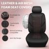 imageCAR PASS 3D Foam Mesh Leather Car Seat Covers Front Seats Air Cool Mesh Front Seat Covers for Car Universal Fit for SUV Truck Sedan Automotive Armrest Airbag CompatibleBlack and RedBlack Red Mesh