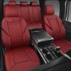 imageCAR PASS 3D Foam Mesh Leather Car Seat Covers Front Seats Air Cool Mesh Front Seat Covers for Car Universal Fit for SUV Truck Sedan Automotive Armrest Airbag CompatibleBlack and RedBurgundy Red