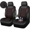 imageCAR PASS 3D Foam Mesh Leather Car Seat Covers Front Seats Air Cool Mesh Front Seat Covers for Car Universal Fit for SUV Truck Sedan Automotive Armrest Airbag CompatibleBlack and RedBlack and Red