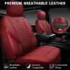 imageCAR PASS 3D Foam Mesh Leather Car Seat Covers Front Seats Air Cool Mesh Front Seat Covers for Car Universal Fit for SUV Truck Sedan Automotive Armrest Airbag CompatibleBlack and RedBurgundy Red