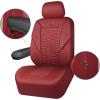 imageCAR PASS 3D Foam Mesh Leather Car Seat Covers Front Seats Air Cool Mesh Front Seat Covers for Car Universal Fit for SUV Truck Sedan Automotive Armrest Airbag CompatibleBlack and RedBurgundy Red