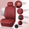 imageCAR PASS 3D Foam Mesh Leather Car Seat Covers Front Seats Air Cool Mesh Front Seat Covers for Car Universal Fit for SUV Truck Sedan Automotive Armrest Airbag CompatibleBlack and RedBurgundy Red