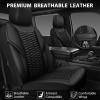 imageCAR PASS 3D Foam Mesh Leather Car Seat Covers Front Seats Air Cool Mesh Front Seat Covers for Car Universal Fit for SUV Truck Sedan Automotive Armrest Airbag CompatibleBlack and RedAll Black Leather