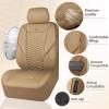 imageCAR PASS 3D Foam Mesh Leather Car Seat Covers Front Seats Air Cool Mesh Front Seat Covers for Car Universal Fit for SUV Truck Sedan Automotive Armrest Airbag CompatibleBlack and RedAll Beige