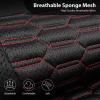 imageCAR PASS 3D Foam Mesh Leather Car Seat Covers Front Seats Air Cool Mesh Front Seat Covers for Car Universal Fit for SUV Truck Sedan Automotive Armrest Airbag CompatibleBlack and RedBlack Red Mesh