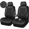 imageCAR PASS 3D Foam Mesh Leather Car Seat Covers Front Seats Air Cool Mesh Front Seat Covers for Car Universal Fit for SUV Truck Sedan Automotive Armrest Airbag CompatibleBlack and RedBlack Leather