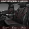 imageCAR PASS 3D Foam Mesh Leather Car Seat Covers Front Seats Air Cool Mesh Front Seat Covers for Car Universal Fit for SUV Truck Sedan Automotive Armrest Airbag CompatibleBlack and RedBlack Red Mesh