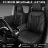 imageCAR PASS 3D Foam Mesh Leather Car Seat Covers Front Seats Air Cool Mesh Front Seat Covers for Car Universal Fit for SUV Truck Sedan Automotive Armrest Airbag CompatibleBlack and RedBlack Leather