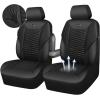 imageCAR PASS 3D Foam Mesh Leather Car Seat Covers Front Seats Air Cool Mesh Front Seat Covers for Car Universal Fit for SUV Truck Sedan Automotive Armrest Airbag CompatibleBlack and RedAll Black Mesh