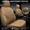 imageCAR PASS 3D Foam Mesh Leather Car Seat Covers Front Seats Air Cool Mesh Front Seat Covers for Car Universal Fit for SUV Truck Sedan Automotive Armrest Airbag CompatibleBlack and RedAll Beige
