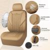 imageCAR PASS 3D Foam Mesh Leather Car Seat Covers Front Seats Air Cool Mesh Front Seat Covers for Car Universal Fit for SUV Truck Sedan Automotive Armrest Airbag CompatibleBlack and RedBeige Leather