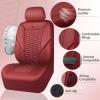 imageCAR PASS 3D Foam Mesh Leather Car Seat Covers Front Seats Air Cool Mesh Front Seat Covers for Car Universal Fit for SUV Truck Sedan Automotive Armrest Airbag CompatibleBlack and RedBurgundy Leather