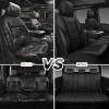 imageCAR PASS 3D Foam Mesh Leather Car Seat Covers Front Seats Air Cool Mesh Front Seat Covers for Car Universal Fit for SUV Truck Sedan Automotive Armrest Airbag CompatibleBlack and RedAll Black Leather