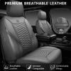 imageCAR PASS 3D Foam Mesh Leather Car Seat Covers Front Seats Air Cool Mesh Front Seat Covers for Car Universal Fit for SUV Truck Sedan Automotive Armrest Airbag CompatibleBlack and RedGray Leather
