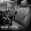 imageCAR PASS 3D Foam Mesh Leather Car Seat Covers Front Seats Air Cool Mesh Front Seat Covers for Car Universal Fit for SUV Truck Sedan Automotive Armrest Airbag CompatibleBlack and RedGray Leather
