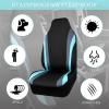 imageCAR PASS AquaShield Neoprene Waterproof Car Seat Covers for Front Seats Only High Back Bucket Seat CoverAirbag CompatibleLine Rider Seat Covers Universal Fit for Truck Van SUV Black and GrayBlack and Mint Blue
