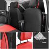 imageCAR PASS Faux Leather Car Seat Covers Front Seats Only 3D Foam Support Car Seat Covers Universal fit for Trucks Vans SUVs Sedans Automotive Comfortable Airbag Compatible 2 Pieces Front Solid BlackRed Front