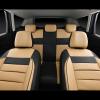 imageCAR PASS Faux Leather Car Seat Covers Front Seats Only 3D Foam Support Car Seat Covers Universal fit for Trucks Vans SUVs Sedans Automotive Comfortable Airbag Compatible 2 Pieces Front Solid BlackBlack and Beige