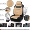 imageCAR PASS Faux Leather Car Seat Covers Front Seats Only 3D Foam Support Car Seat Covers Universal fit for Trucks Vans SUVs Sedans Automotive Comfortable Airbag Compatible 2 Pieces Front Solid BlackBeige Front
