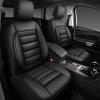 imageCAR PASS Faux Leather Car Seat Covers Front Seats Only 3D Foam Support Car Seat Covers Universal fit for Trucks Vans SUVs Sedans Automotive Comfortable Airbag Compatible 2 Pieces Front Solid BlackBlack Front