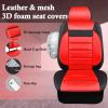 imageCAR PASS Faux Leather Car Seat Covers Front Seats Only 3D Foam Support Car Seat Covers Universal fit for Trucks Vans SUVs Sedans Automotive Comfortable Airbag Compatible 2 Pieces Front Solid BlackRed Front