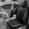 imageCAR PASS Faux Leather Car Seat Covers Front Seats Only 3D Foam Support Car Seat Covers Universal fit for Trucks Vans SUVs Sedans Automotive Comfortable Airbag Compatible 2 Pieces Front Solid BlackBlack Front