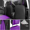 imageCAR PASS Faux Leather Car Seat Covers Front Seats Only 3D Foam Support Car Seat Covers Universal fit for Trucks Vans SUVs Sedans Automotive Comfortable Airbag Compatible 2 Pieces Front Solid BlackPurple Front