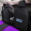 imageCAR PASS Faux Leather Car Seat Covers Front Seats Only 3D Foam Support Car Seat Covers Universal fit for Trucks Vans SUVs Sedans Automotive Comfortable Airbag Compatible 2 Pieces Front Solid BlackBlack and Purple