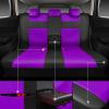 imageCAR PASS Faux Leather Car Seat Covers Front Seats Only 3D Foam Support Car Seat Covers Universal fit for Trucks Vans SUVs Sedans Automotive Comfortable Airbag Compatible 2 Pieces Front Solid BlackBlack and Purple